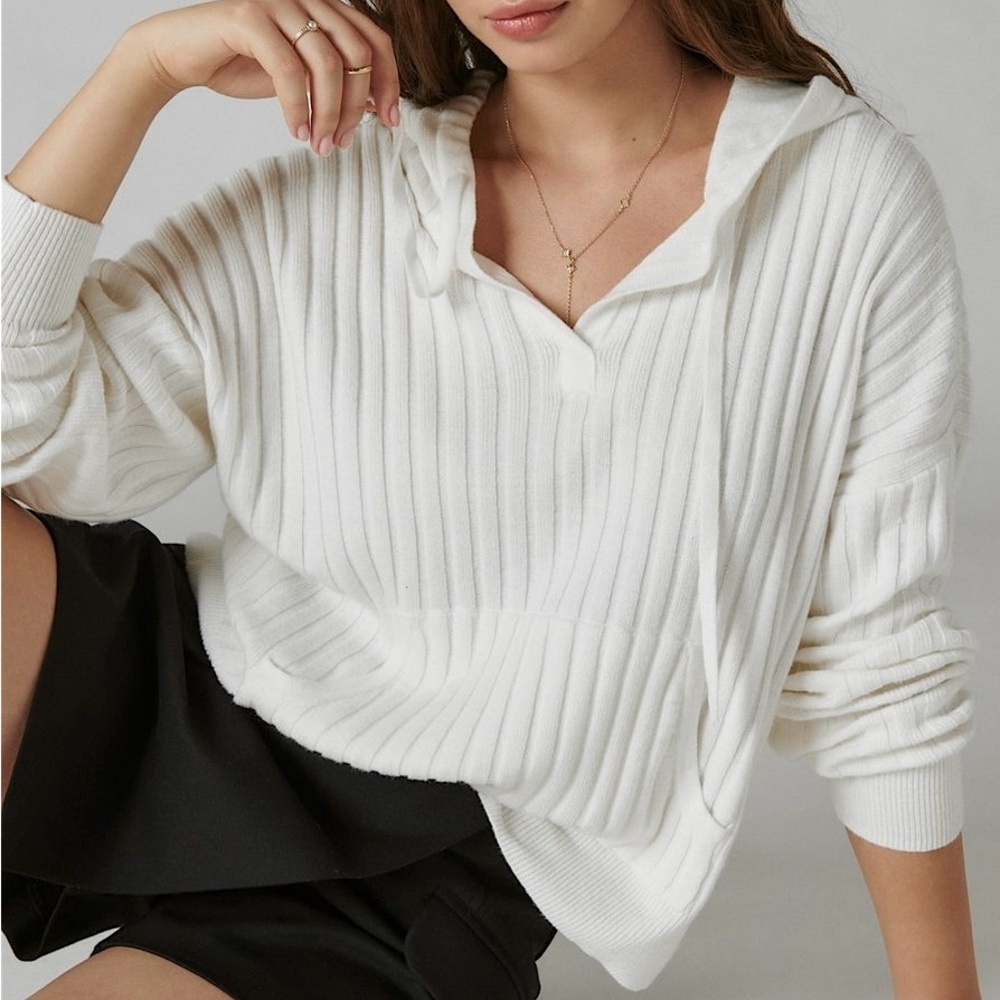 Lucky Brand Cloud Soft Hoodie Sweater White NWOT